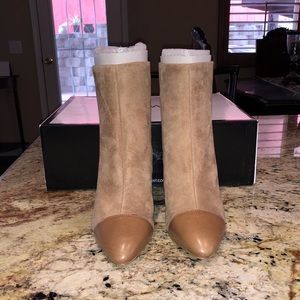 Nine West Tan Suede Ankle Booties